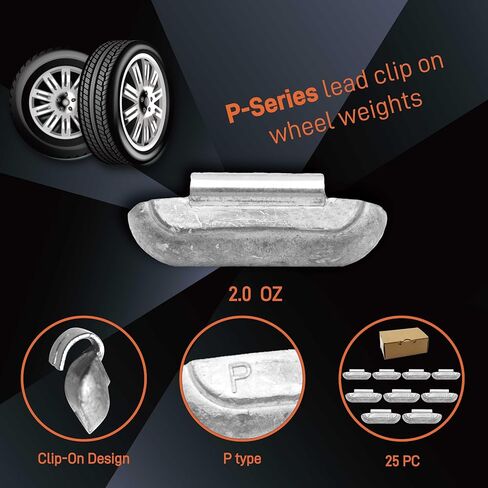 P-Series الرصاص مقطع على أوزان العجلة متنوعة ، التحمل الدقيق ، 0.50 أوقية ، 50 قطعة/صندوق ، مناسبة لالتقاطات كاملة الحجم ، سيارات الدفع الرباعي ، الشاحنات ، وسيارات الركاب in Kuwait