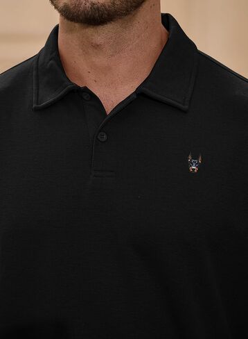 Men Embroidered Doberman Polo Button Plain Short Sleeve Casual Daily Polos Shirt (S-XXL) in Saudi Arabia