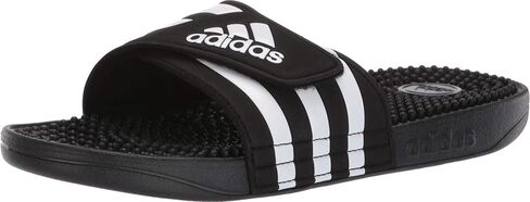 adidas Women's Adissage Slides Sandal, Black/Black/Running White, 4 in Saudi Arabia