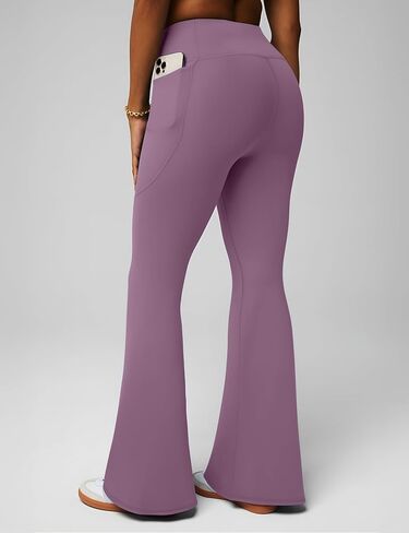 CHARMKING Flare Leggings for Women with Pocket Crossover Flare Leggings High Waisted Tummy Control Workout Casual Pants in Saudi Arabia