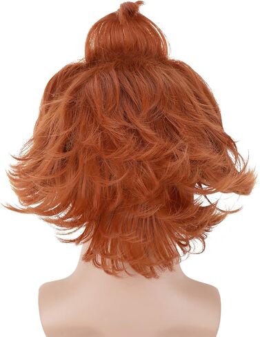 RightOn Green Wig with Bald Cap Short Curly Wig for Men and Women Cosplay Halloween Use in Kuwait