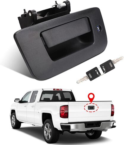 Yinlowa Locking Tailgate Handle 22755305 for 2008-2014 Chevrolet Chevy Silverado GMC Sierra 1500 2500 3500 Tailgate Latch Handle with Bezel & Lock Cylinder in Saudi Arabia