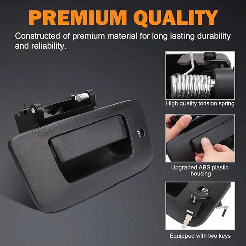 Yinlowa Locking Tailgate Handle 22755305 for 2008-2014 Chevrolet Chevy Silverado GMC Sierra 1500 2500 3500 Tailgate Latch Handle with Bezel & Lock Cylinder in Saudi Arabia
