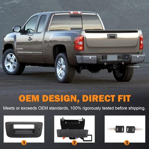 Yinlowa Locking Tailgate Handle 22755305 for 2008-2014 Chevrolet Chevy Silverado GMC Sierra 1500 2500 3500 Tailgate Latch Handle with Bezel & Lock Cylinder in Saudi Arabia