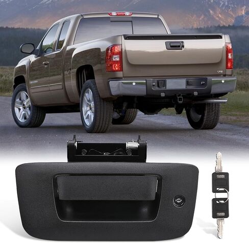 Yinlowa Locking Tailgate Handle 22755305 for 2008-2014 Chevrolet Chevy Silverado GMC Sierra 1500 2500 3500 Tailgate Latch Handle with Bezel & Lock Cylinder in Saudi Arabia