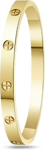 2Pcs 18K Gold Plated Love Bangle Bracelets set for Women, Stainless Steel Cubic Zirconia Bangle Crystal Friendship Jewelry, Easter Wedding Birthday Gifts for Girlfriend, Wife, Monther in Saudi Arabia