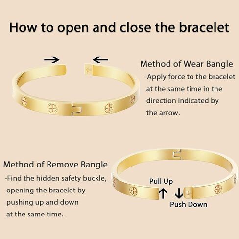 2Pcs 18K Gold Plated Love Bangle Bracelets set for Women, Stainless Steel Cubic Zirconia Bangle Crystal Friendship Jewelry, Easter Wedding Birthday Gifts for Girlfriend, Wife, Monther in Saudi Arabia