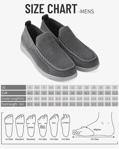 1TAZERO Mens Wide Width Slip On Shoes with Arch Support Insoles Men Lightweight Casual Loafer for Elderly & Wide Feet Plantar Fasciitis Walking Shoes in Saudi Arabia