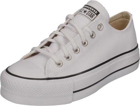 Converse Women's Chuck All Star Lift Clean Ox Sneakers, Black/White, 7.5 Medium US in Saudi Arabia