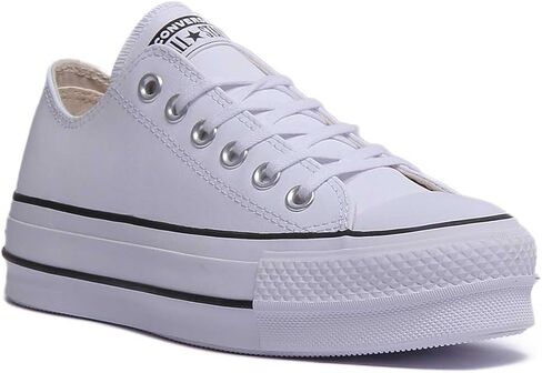Converse Women's Chuck All Star Lift Clean Ox Sneakers, Black/White, 7.5 Medium US in Saudi Arabia