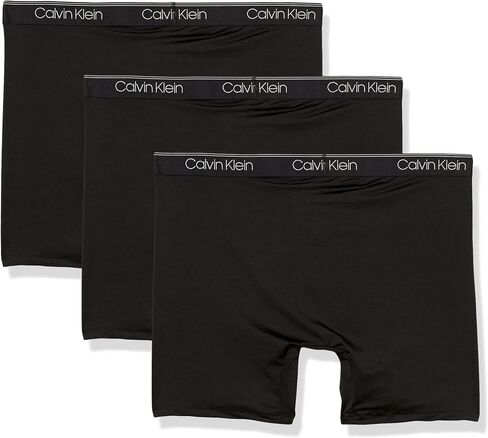 Calvin Klein Men's Microfiber Stretch 3-Pack Boxer Brief, Black, X-Large in Saudi Arabia