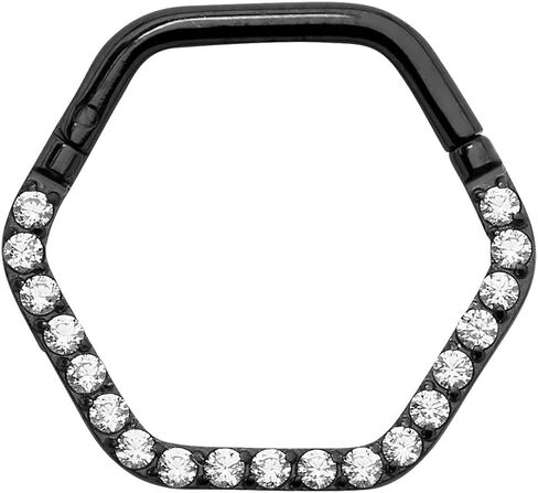 365 Sleepers Titanium Implant Grade 16G Gem Hexagonal Septum Jewelry Hinged Segment Ring Body Piercing Hoop Lip Rings Helix Cartilage Rook Sleeper Earrings 8mm – 10mm in Saudi Arabia
