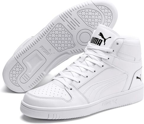 Puma Men's Rebound Layup Sneaker, White Black-High Risk Red, 11.5 in Saudi Arabia