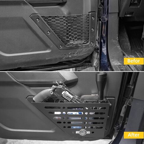 Bronco Front Door Pockets, Metal Front Door Storage Box for 2021-2024 2/4 Ford Bronco, 2 PCS Door Side Insert Organizer Box Molle Panels Interior Expansion Accessories in Saudi Arabia