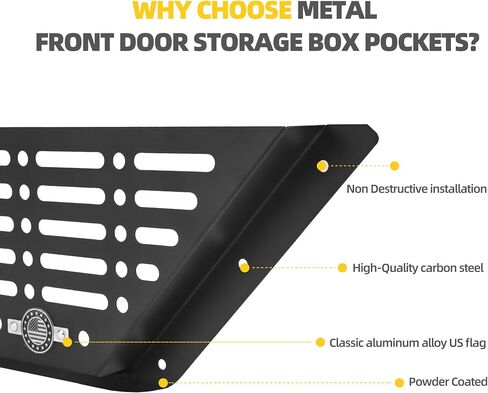 Bronco Front Door Pockets, Metal Front Door Storage Box for 2021-2024 2/4 Ford Bronco, 2 PCS Door Side Insert Organizer Box Molle Panels Interior Expansion Accessories in Saudi Arabia