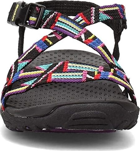 Skechers Women's Reggae-Native VIBEZ Sport Sandal, Black Multi, 10 in Saudi Arabia