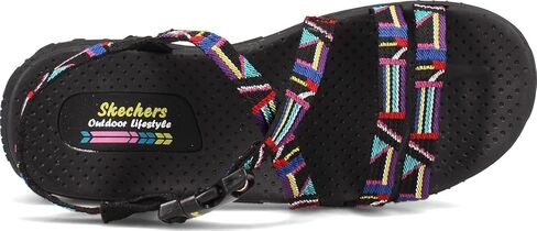 Skechers Women's Reggae-Native VIBEZ Sport Sandal, Black Multi, 10 in Saudi Arabia