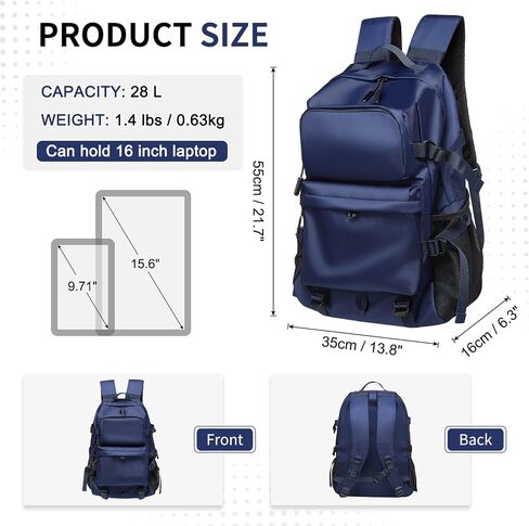 17 Inch Laptop Backpack for Men Women, 28L Carry-On Bag Water-Resistant Airplane Casual Backpack, Travel Work Business Bag, Green in Saudi Arabia