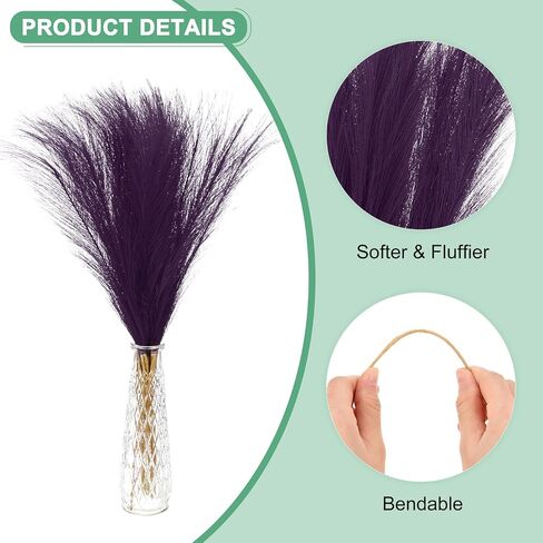 20-Pack Faux Pampas Grass 21.7 Inch/55cm Small Fake Fluffy Pampas Grass Decor Pampas Grass Branches Vase Filler for Home/Wedding/Vase/Office/Party [Yellow Gradient] in Saudi Arabia