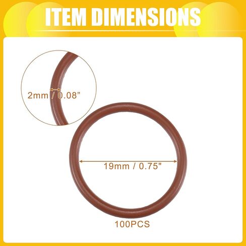O Ring Seal Gasket,15mm ID x 2mm CS for Cars Trucks SUVs Trailers Orings Seal Washer Replacement Automotive Faucet Repair Brown, 100 Pcs in Kuwait
