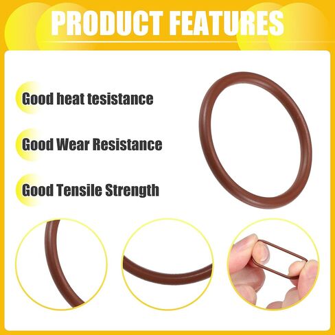 O Ring Seal Gasket,15mm ID x 2mm CS for Cars Trucks SUVs Trailers Orings Seal Washer Replacement Automotive Faucet Repair Brown, 100 Pcs in Kuwait