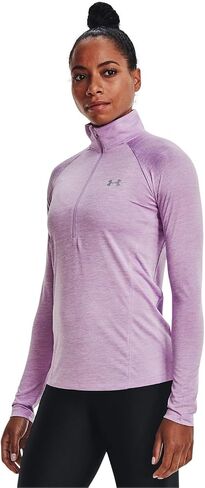 Under Armour Women's Tech Twist ½ Zip Long-Sleeve Pullover , Octane (566)/Metallic Silver , Small in Saudi Arabia