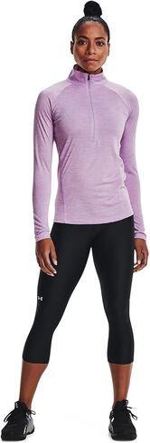 Under Armour Women's Tech Twist ½ Zip Long-Sleeve Pullover , Octane (566)/Metallic Silver , Small in Saudi Arabia