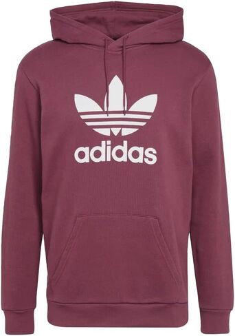 adidas Originals Men's Adicolor Classics Trefoil Hoodie, Victory Crimson/White, X-Large in Saudi Arabia