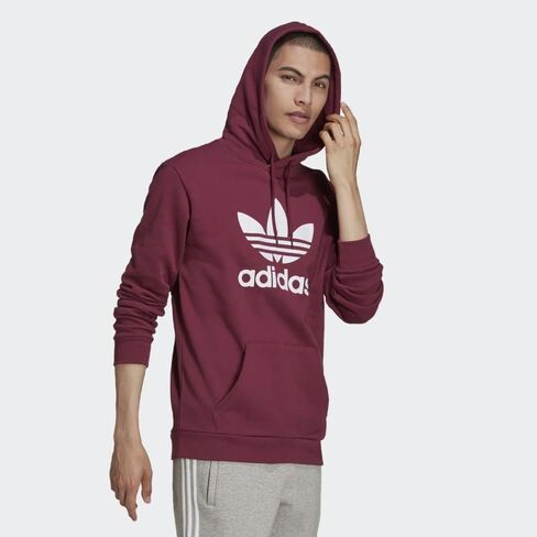 adidas Originals Men's Adicolor Classics Trefoil Hoodie, Victory Crimson/White, X-Large in Saudi Arabia