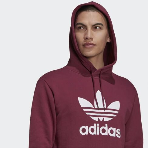 adidas Originals Men's Adicolor Classics Trefoil Hoodie, Victory Crimson/White, X-Large in Saudi Arabia