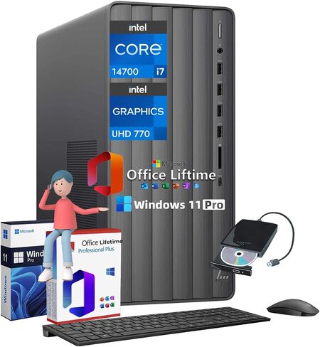 HP ENVY Desktop Computer, Intel Core i7-10700, 16 GB RAM, 1 TB Hard Drive & 512 GB SSD Storage, Windows 10 Pro (TE01-1254, 2020 Model) in Kuwait
