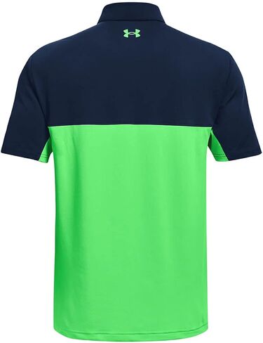 Under Armour Men's Performance Golf Polo 2.0 Colorblock , Pitch Gray (012)/Academy Blue , Medium in Kuwait