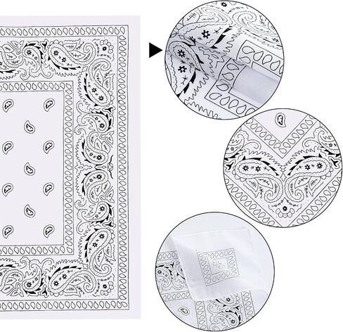 48 حزمة Bandanas للنساء الرجال رعاة البقر باندانا منديل رئيس مجلس الرأس القناع الجزء الأكبر لأزياء الحفلات in Kuwait