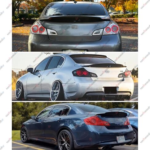 المفسد الجذع الخلفي متوافق مع 2007-2015 Infiniti G35 G25 G37 Q40 سيدان ، مفسد Duckbill يناسب 07-15 4 أبواب ، ركلة عالية الشفة جناح المفسد (نمط ألياف الكربون) in Kuwait
