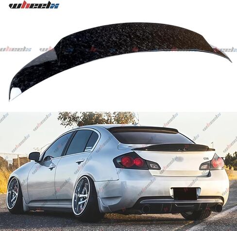المفسد الجذع الخلفي متوافق مع 2007-2015 Infiniti G35 G25 G37 Q40 سيدان ، مفسد Duckbill يناسب 07-15 4 أبواب ، ركلة عالية الشفة جناح المفسد (نمط ألياف الكربون) in Kuwait