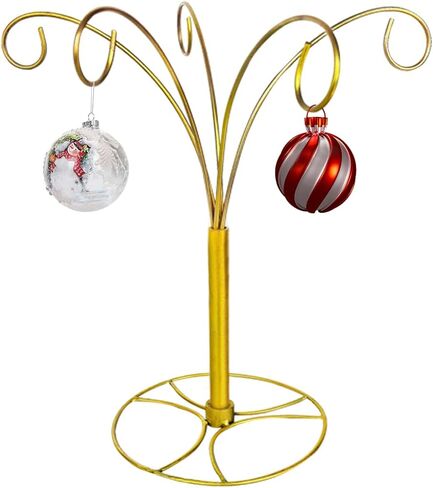12 Inch Ornament Display Stand Holder Iron Hanger Hook Tabletop Decoration For Christmas Halloween Decor Glass Balls Crystal Witch Small Craft Items. (Gold) in Saudi Arabia