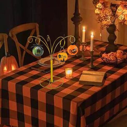 12 Inch Ornament Display Stand Holder Iron Hanger Hook Tabletop Decoration For Christmas Halloween Decor Glass Balls Crystal Witch Small Craft Items. (Gold) in Saudi Arabia