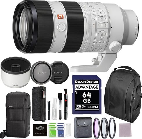 Sony FE 70-200mm F2.8 GM OSS II (SEL70200GM2) G Master Telephoto Zoom Lens Bundle with 64GB SDXC Card, Handy Case, Filter Kit, 77mm Protection Filter, Lens Pen + More in Saudi Arabia