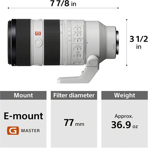 Sony FE 70-200mm F2.8 GM OSS II (SEL70200GM2) G Master Telephoto Zoom Lens Bundle with 64GB SDXC Card, Handy Case, Filter Kit, 77mm Protection Filter, Lens Pen + More in Saudi Arabia