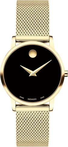 Movado Museum Classic Women Watch - حركة الكوارتز السويسرية ، سوار شبكة من الفولاذ المقاوم للصدأ - 3 أجهزة الصراف الآلي مقاومة للماء - ساعة أزياء فاخرة لها - 28mm in Saudi Arabia