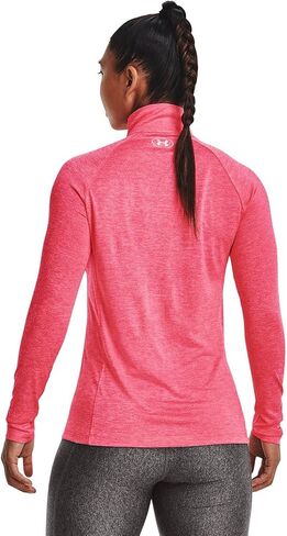 Under Armour Women's Tech Twist ½ Zip Long-Sleeve Pullover , Cerise (653)/Metallic Silver , X-Large in Saudi Arabia