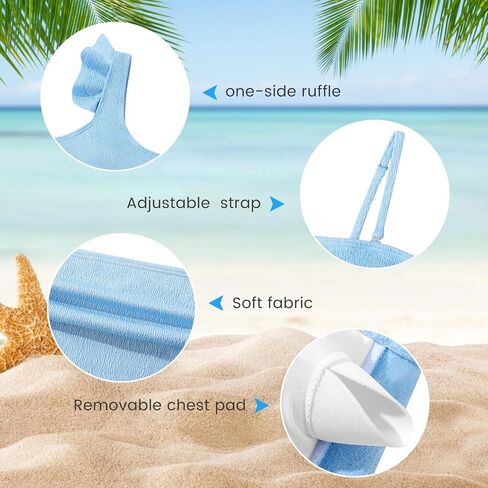 Girls Swimsuits Bathing Suits 2 Piece Bikini Set Kids Ruffled Solid Color Adjustable Strap Girls' Swimwear 7-14T in Saudi Arabia