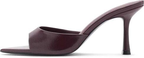 High Heel Mules for Women Slip On Open Pointed Toe Classy Patent Leather Stiletto Pumps Formal Slingback Mule Sandals Dress Walking Shoes in Kuwait