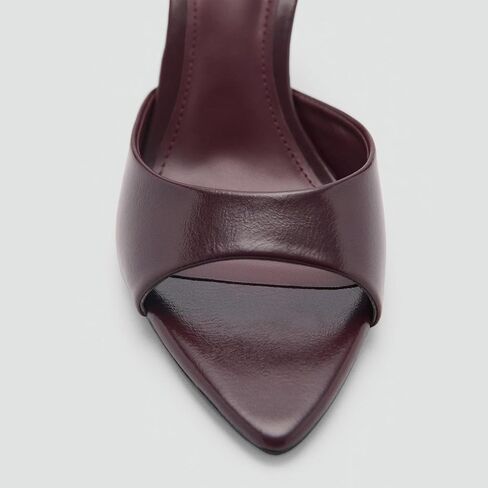 High Heel Mules for Women Slip On Open Pointed Toe Classy Patent Leather Stiletto Pumps Formal Slingback Mule Sandals Dress Walking Shoes in Kuwait