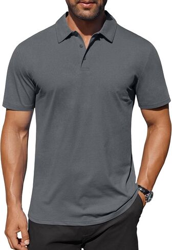 COOFANDY Men's Polo Shirts Short Sleeve Moisture Wicking Golf Shirt Fashion Casual Collared T-Shirt in Saudi Arabia