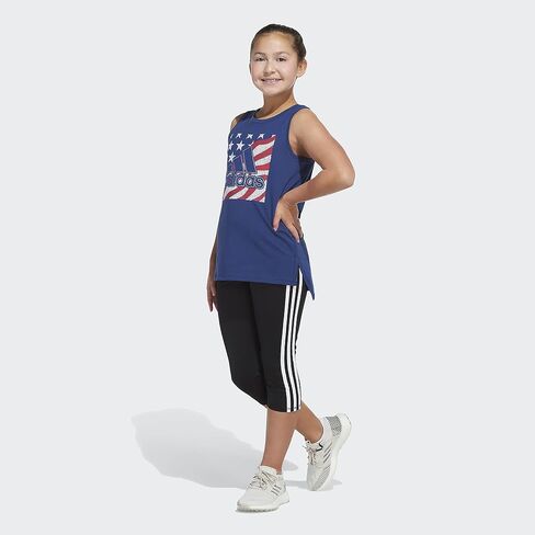adidas girls Muscle Tank Top T Shirt, Black, 4-8 Years US in Saudi Arabia