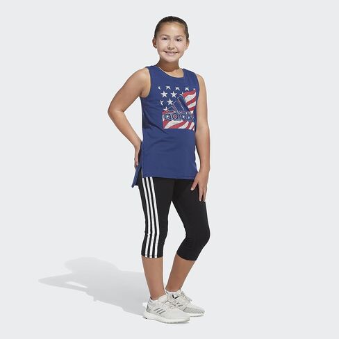 adidas girls Muscle Tank Top T Shirt, Black, 4-8 Years US in Saudi Arabia