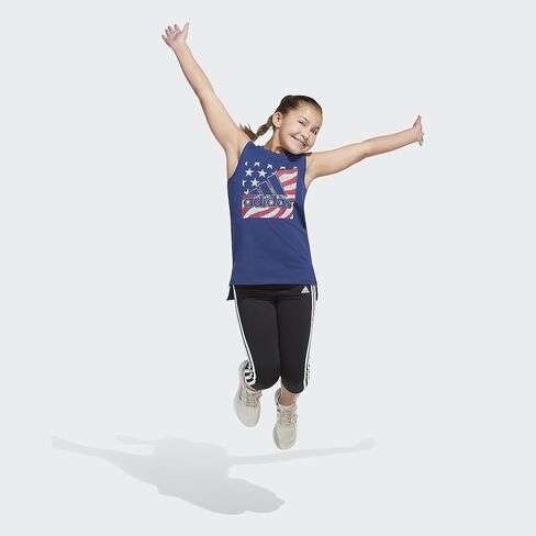 adidas girls Muscle Tank Top T Shirt, Black, 4-8 Years US in Saudi Arabia