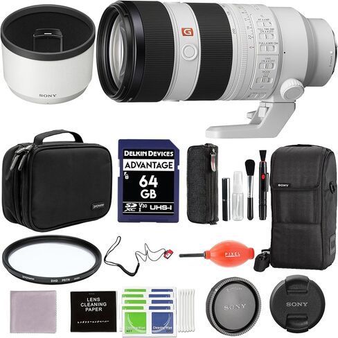 Sony FE 70-200mm F2.8 GM OSS II (SEL70200GM2) G Master Telephoto Zoom Lens Bundle with 64GB SDXC Memory Card, Filter Kit, 77mm Protection Filter, Lens Pens + More in Saudi Arabia