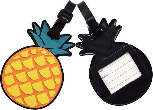 AUEAR, Travel Luggage Tags Unique Pineapple Silicone ID Labels Name Card Holders for Suitcases (6-Pack) in Saudi Arabia